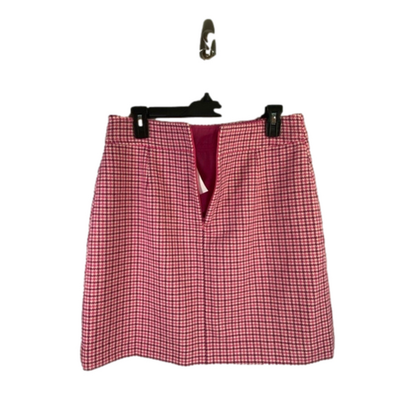 J. Crew Pink, Berry & Cream Houndstooth Mini Skirt NWT Size 8 SKU0675 - Picture 3 of 9